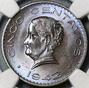 1942 NGC MS 65 メキシコ 5 センタボス ジョセファ ブロンズ 希少コイン (24043002C)｜WORLD RESOURCE【KING店】