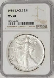 1986 アメリカン シルバー イーグル $ MS70 NGC 949308-1｜WORLD RESOURCE【KING店】