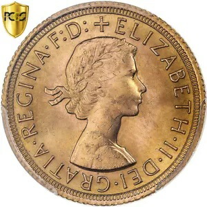 [#868592] イギリス、エリザベス 2 世、ソブリン、1966 年、ロンドン、ゴールド、PCGS、MS64