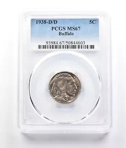 1938-D/D インディアン ヘッド バッファロー ニッケル MS67 PCGS *2777｜WORLD RESOURCE【KING店】