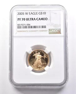 2005-W $10 アメリカン ゴールド イーグル 1/4 オンス ゴールド PF70 UCAM NGC *0019｜WORLD RESOURCE【KING店】