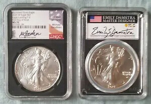 2021 W $1 バーニッシュシルバー イーグル T-2 NGC/PCGS MS/SP70 DAMSTRA/GAUDIOSO FDOI｜WORLD RESOURCE【KING店】 325,710円