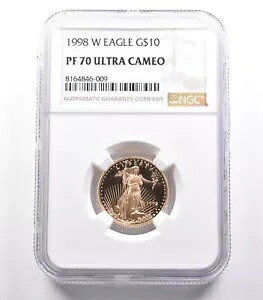 1998-W $10 アメリカン ゴールド イーグル 1/4 オンス ゴールド PF70 UCAM NGC *6496｜WORLD RESOURCE【KING店】