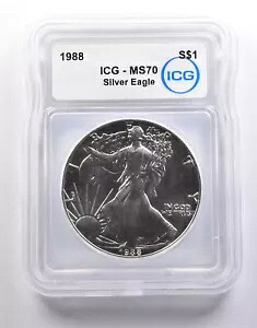 1988 アメリカン シルバー イーグル MS70 ICG *6543｜WORLD RESOURCE【KING店】