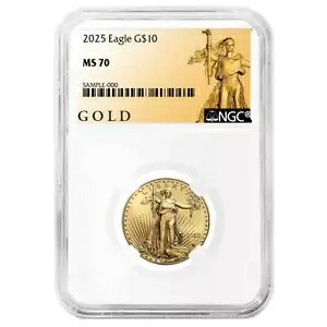 プレセール - 2025 $10 アメリカン ゴールド イーグル 1/4 オンス NGC MS70 ALS ラベル｜WORLD RESOURCE【KING店】