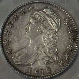 1818 キャップド バスト ハーフダラー AU ディテール トーン米国造幣局 50 セント銀貨希少｜WORLD RESOURCE【KING店】