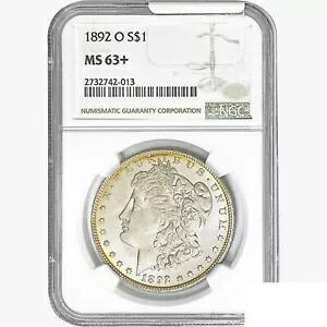 1892-O モーガン シルバー ダラー コイン NGC MS63+