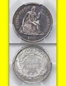 1861 PCGS PR64 最低人口の日付が証明されました!真のCIVIL WAR着席ハーフダイム｜WORLD RESOURCE【KING店】