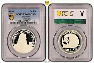 1996 リトアニア 50 リタス - MINDAUGAS- --リトアニア大公--PCGS PR 66DCAM-|WORLD RESOURCE【KING店】