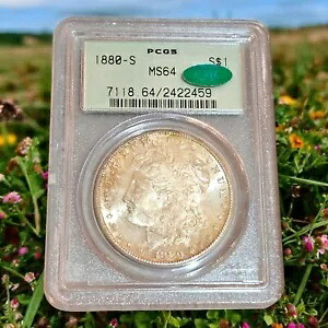 1880-S モーガン シルバー ダラー - PCGS オールド グリーン ホルダー OGH MS64 - グリーン CAC ステッカー|WORLD RESOURCE【KING店】