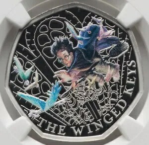 2024 ハリー・ポッター 翼の鍵、イギリス シルバー カラー化コイン、NGC PF70｜WORLD RESOURCE【KING店】
