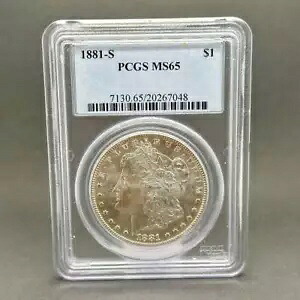エステート 0.9 ファイン シルバー 1881-S モルガン ドル コイン PCGS MS 65｜WORLD RESOURCE【KING店】