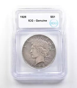 1928 平和銀貨 本物の ICG *2441｜WORLD RESOURCE【KING店】