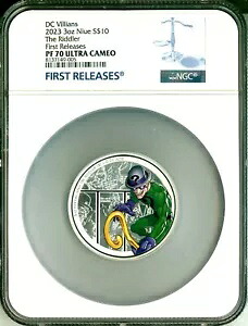 2023 ニウエ S$10 DC ヴィランズ 3 オンス ザ リドラー 初回リリース NGC PF70 UC COA OGP|WORLD RESOURCE【KING店】