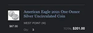 アメリカン イーグル 2021 1 オンス シルバー 未流通コイン (21EGN) 3 つを手に|WORLD RESOURCE【KING店】