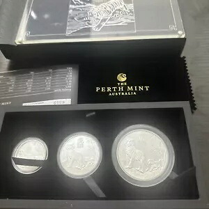 2022 オーストラリア旧暦タイガー シルバー プルーフ 3 コイン セット 2オンス 1オンス 1/2オンス｜WORLD RESOURCE【KING店】