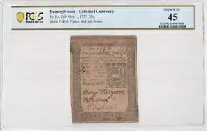 神父様PA-169 1773 年 10 月 1 日 20 年代 植民地通貨ホールとセラーズ PCGS XF45|WORLD RESOURCE【KING店】