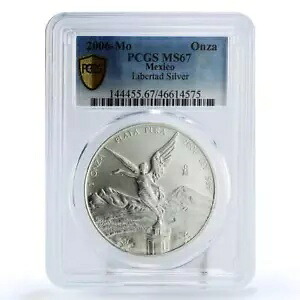 メキシコ 1 オンザ リベルタ独立天使 MS67 PCGS 銀貨 2006｜WORLD RESOURCE【KING店】