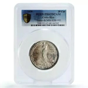 コスタリカ 20 コロネス ミロのヴィーナス像 アート KM-193 PR62 PCGS 銀貨 1970｜WORLD RESOURCE【KING店】 117,700円