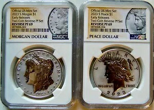 2023 S リバース プルーフ モーガン & ピース ダラー $1 セット NGC PF69 早期リリース 2pc OGP|WORLD RESOURCE【KING店】