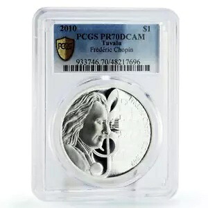ツバル 1 $作曲家フレデリック ショパン ジュビリー音楽 PR70 PCGS 銀貨 2010|WORLD RESOURCE【KING店】