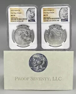 2023 P Peace & Morgan シルバー ダラー セット NGC MS70 FDOI w/OGP|WORLD RESOURCE【KING店】