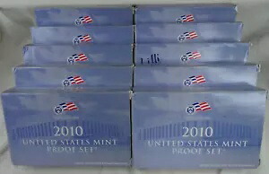 (10) 2010-S US ミント プルーフ セット 140 コイン OGP COA ボックス 卸売ロット 米国|WORLD RESOURCE【KING店】