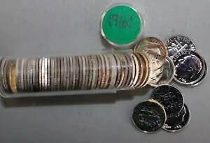 1961 シルバー プルーフ ルーズベルト ダイム ロール 10 セント 50 コイン 10c 米国 10 セント｜WORLD RESOURCE【KING店】