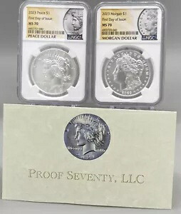 2023 P Peace & Morgan シルバー ダラー セット NGC MS70 FDOI w/OGP|WORLD RESOURCE【KING店】