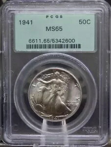 :1941-P 50C ウォーキング リバティ ジェム BU PCGS MS65 (FSTB) レア ブラスト ホワイト ハイグレード|WORLD RESOURCE【KING店】