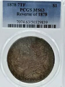 1878年 $1 7TF モーガン シルバー ダラー PCGS MS 63 1878年リバース 未流通 #1084|WORLD RESOURCE【KING店】