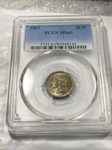 1865 3c スリー セント ピース PCGS MS63 ゴールド カラー アイテム 8478｜WORLD RESOURCE【KING店】