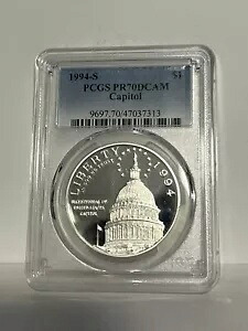 PR70 1994-S 国会議事堂建立 200 周年記念ドル PCGS ブルーラベル *|WORLD RESOURCE【KING店】