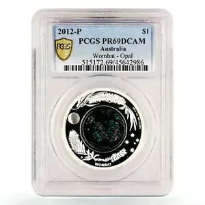 オーストラリア 1 ドル オーストラリアン オパール ウォンバット ファウナ PR69 PCGS 銀貨 2012|WORLD RESOURCE【KING店】
