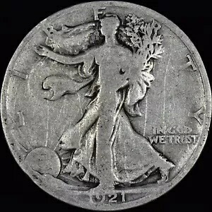 1921-D ウォーキング リバティ ハーフダラー ? VG 非常に良い ? 50C シルバー コイン 12W Q｜WORLD RESOURCE【KING店】
