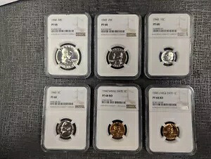 1960 PF 68 プルーフ セット - 1?SD、1?LD、5?、10?、25? & 50? - 6 コイン セット-NGC-Amazing｜WORLD RESOURCE【KING店】