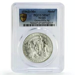 メキシコ プエブラ バトル ジェネラル サラゴサ ホースマン MS67 PCGS シルバー メダル コイン 1962｜WORLD RESOURCE【KING店】