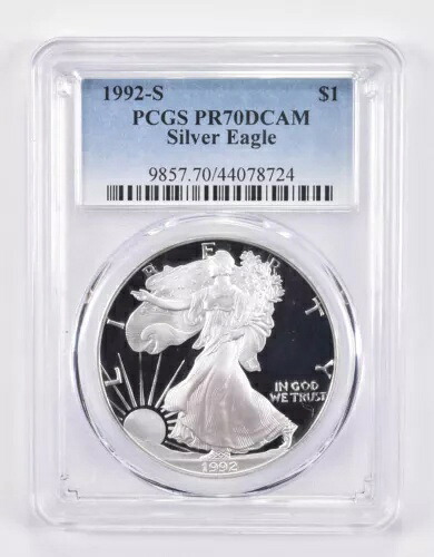 1992-S PR70 DCAM アメリカン シルバー イーグル PCGS ブルーラベル|WORLD RESOURCE【KING店】
