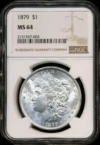 1879 モーガン NGC MS-64 ブライト ホワイト ラスター シルバー ダラー コイン フィラデルフィア ミント|WORLD RESOURCE【KING店】
