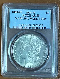1889 O モーガン シルバー ダラー VAM 20A ウィーク E レブ ホット 50 PCGS AU50|WORLD RESOURCE【KING店】