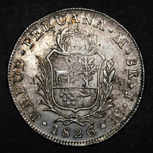 ペルー 8 レアレス 1826 リマミント、ナイスグレード!銀貨|WORLD RESOURCE【KING店】
