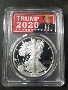 2020 S アメリカン シルバー イーグル PCGS PR70 DCAM ディープ カメオ タイプ 1 プルーフ トランプ ラベル|WORLD RESOURCE【KING店】