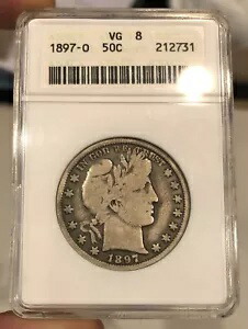 1897-O Barber Half Dollar グレード VG8 by ANACS ソープボックス ホルダー オリジナル コイン｜WORLD RESOURCE【KING店】