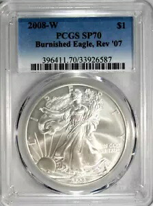 2008-W アメリカン シルバー イーグル PCGS SP 70 #GA4-87 「Rev. '07、艶出し」｜WORLD RESOURCE【KING店】