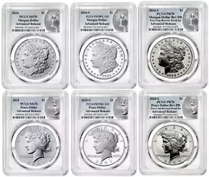 2024 S モーガン & ピース シルバー 6 コイン セット $1 PCGS (MS/PF/RP70) 先行リリース｜WORLD RESOURCE【KING店】