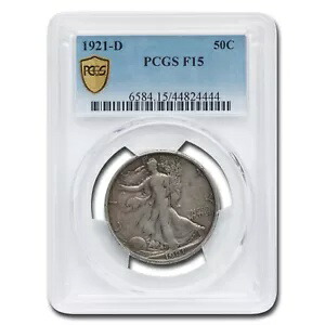 1921-D ウォーキング リバティ ハーフダラー ファイン-15 PCGS