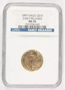 2007 1/4オンスG$10 ゴールド アメリカン イーグルが NGC によって MS70 初期リリースとしてグレーディングされました｜WORLD RESOURCE【KING店】