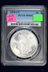 1878-CC モーガン ダラー VAM-2A ダブル リバティ ダイ チップ PCGS MS64 4W3E|WORLD RESOURCE【KING店】