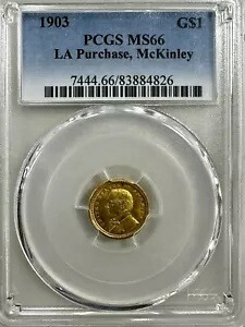 希少 PCGS MS66 1903 ドル 1 ドル LA 購入マッキンリー記念金貨