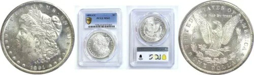 1891-CC $1 モルガン ドル PCGS MS-63|WORLD RESOURCE【KING店】
